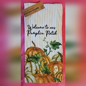 Pair of Pumpkin Patch printed towels